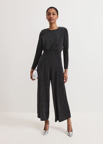 Phase Eight Sasha Sparkle Jumpsuit Black Canada | RPZLKT-268